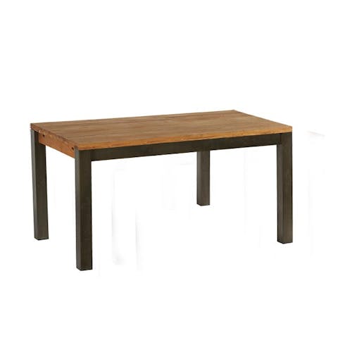 Table a manger extensible en bois et metal style indutriel