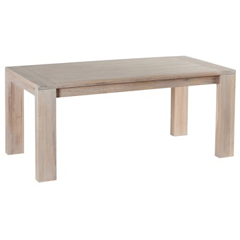 Table de repas Chêne massif ciré blanchi 180x90x77cm MANILLE
