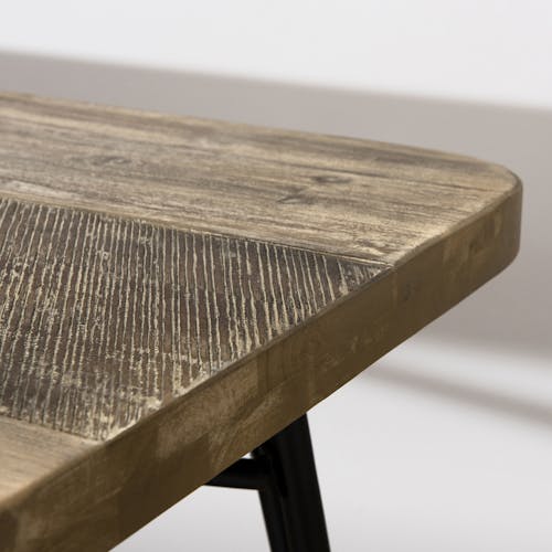 Table a manger bois pieds metal epingle de style contemporain