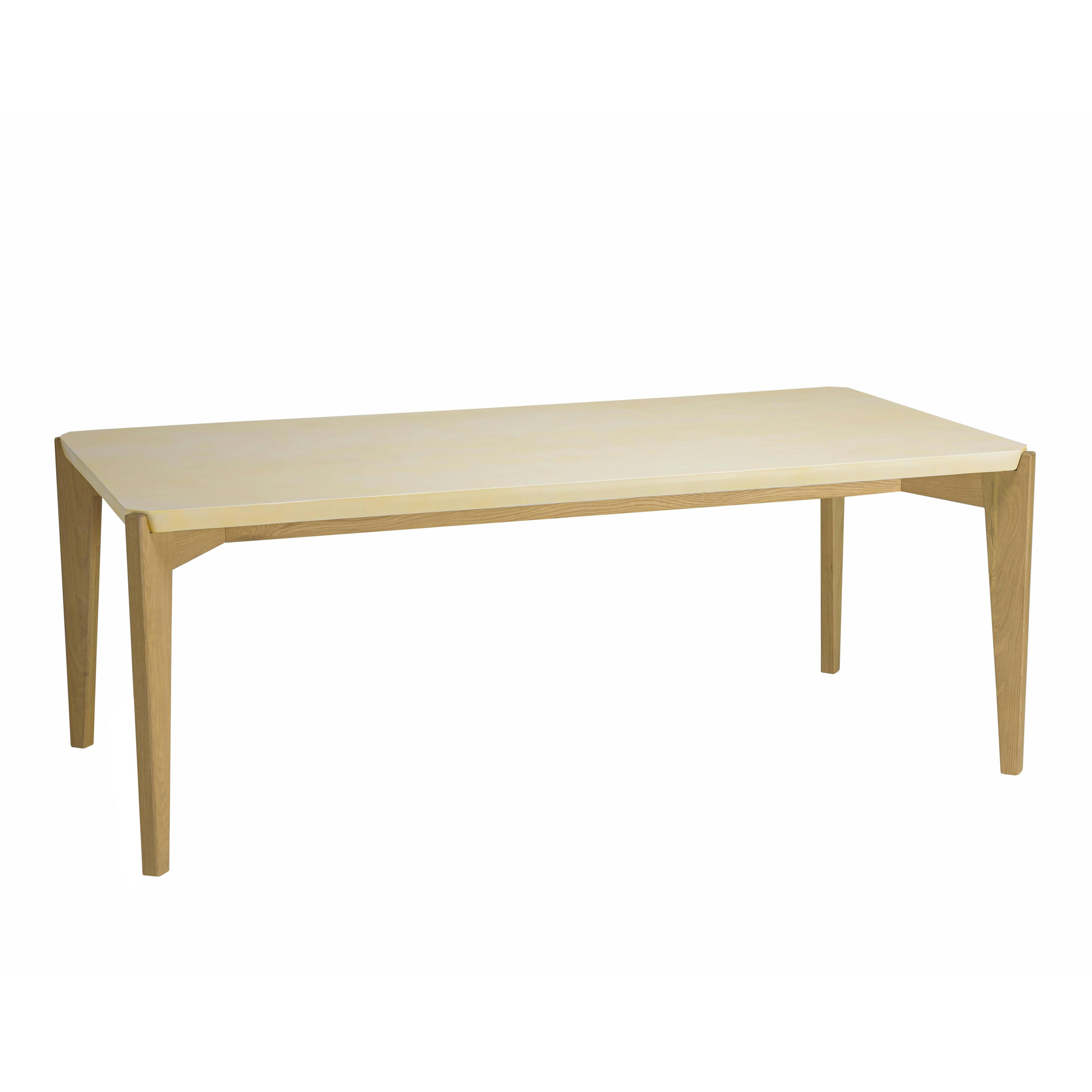 Table de repas en béton beige 200 cm angles biseautés BRASILIA