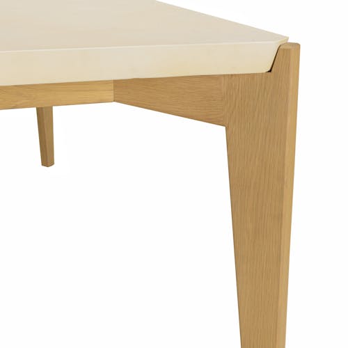 Table de repas en béton beige 200 cm angles biseautés BRASILIA