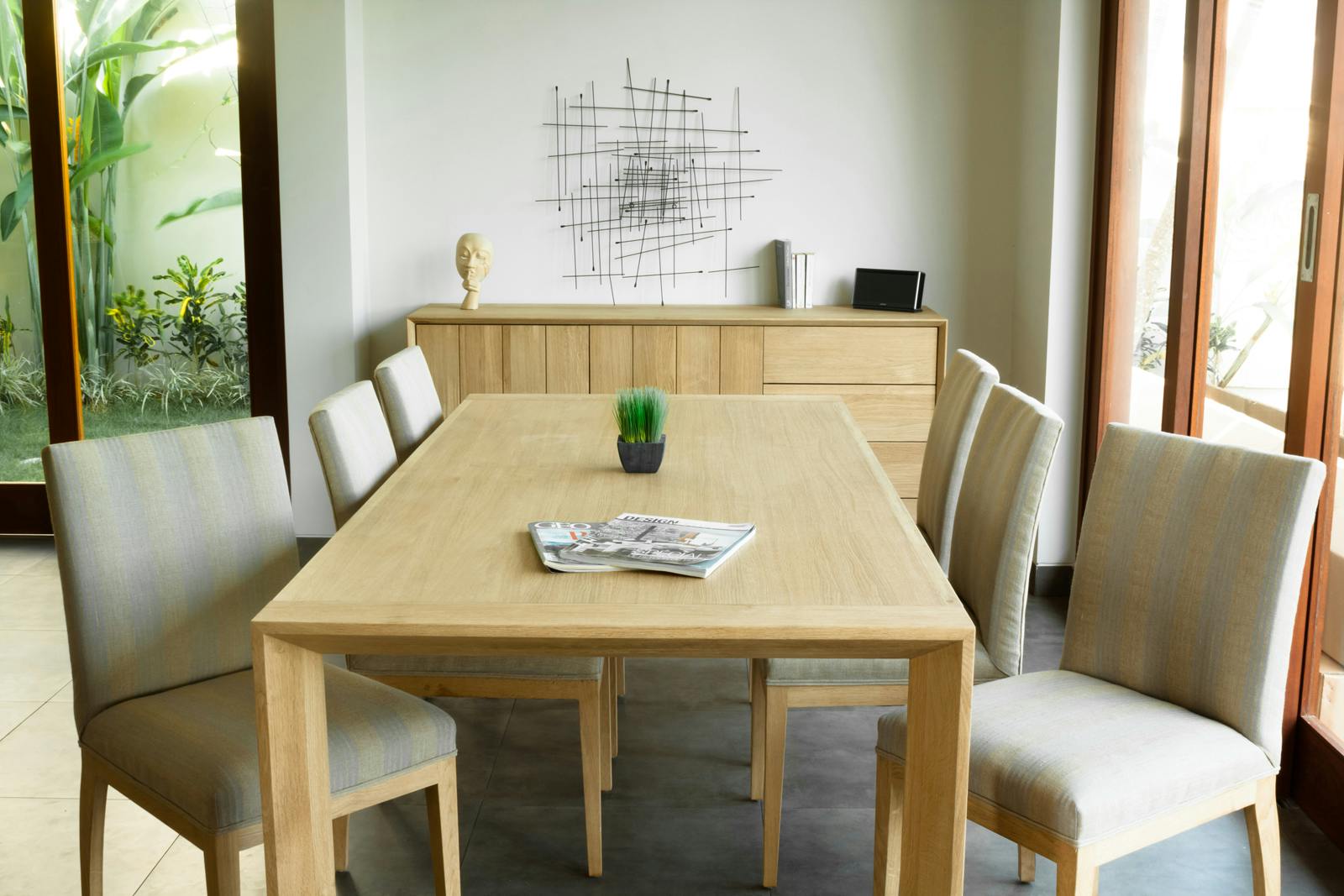 Table de Repas en Chêne massif naturel 200x95x76cm KUBICO