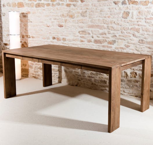 Table a manger rectangulaire en bois massif recylce style contemporain