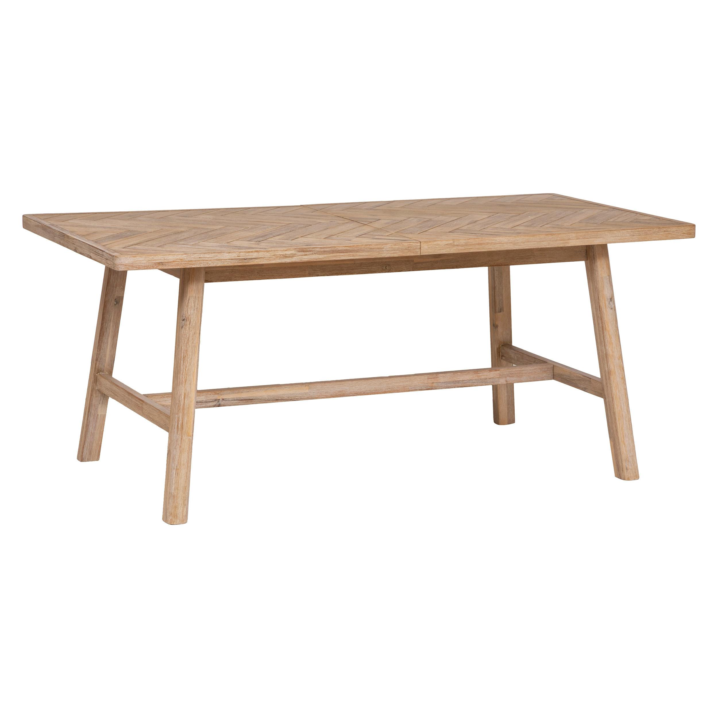 Table de repas extensible 180-220 bois d'acacia décor marqueterie