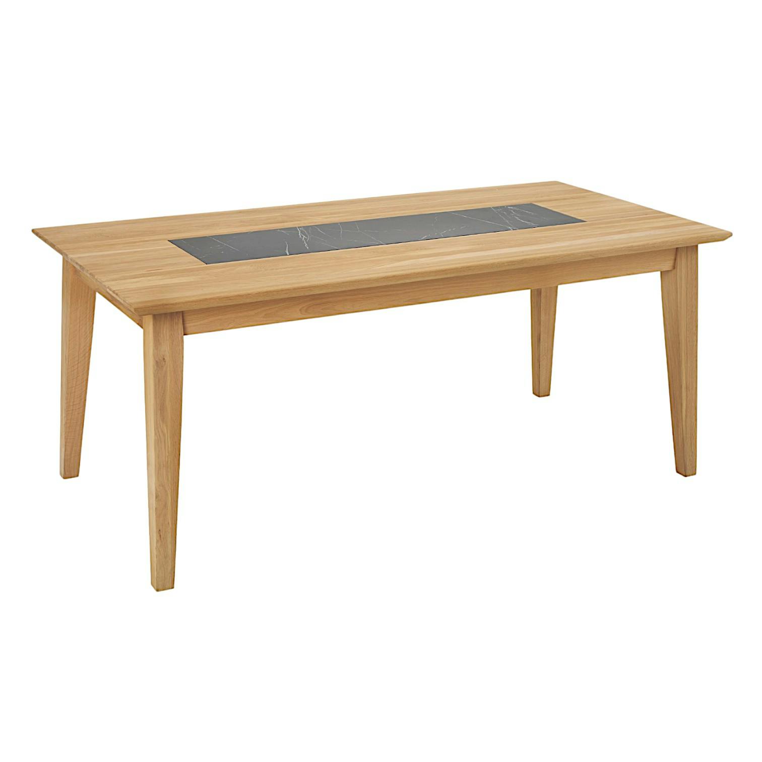 Table de repas extensible chêne blanc décor graphique ESSEN