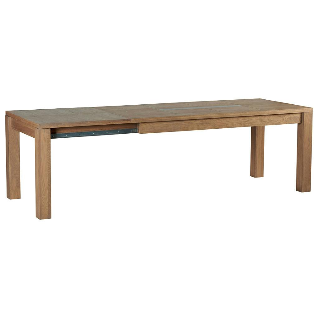 Table de repas extensible Chêne ciré et métal patiné 180/260x90x76cm DARIO