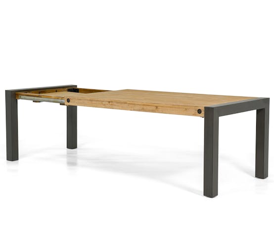 Table a manger extensible en bois et metal style industriel