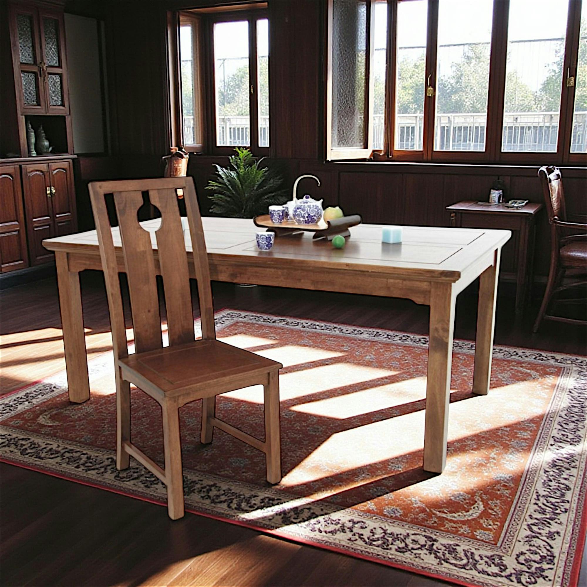 Table de repas Hévéa 180x100x75cm MAORI