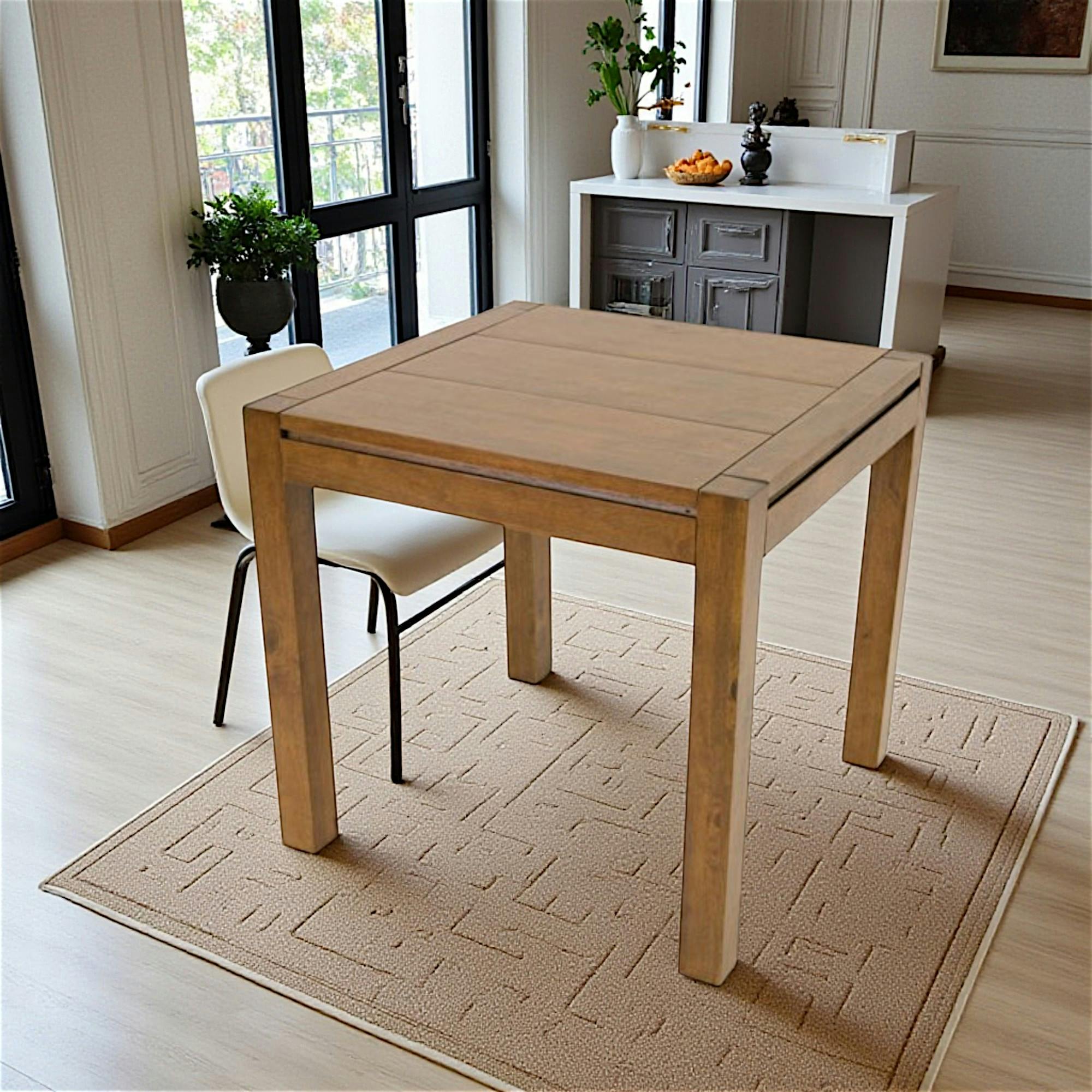 Table de repas Hévéa 80x80x76cm OLGA