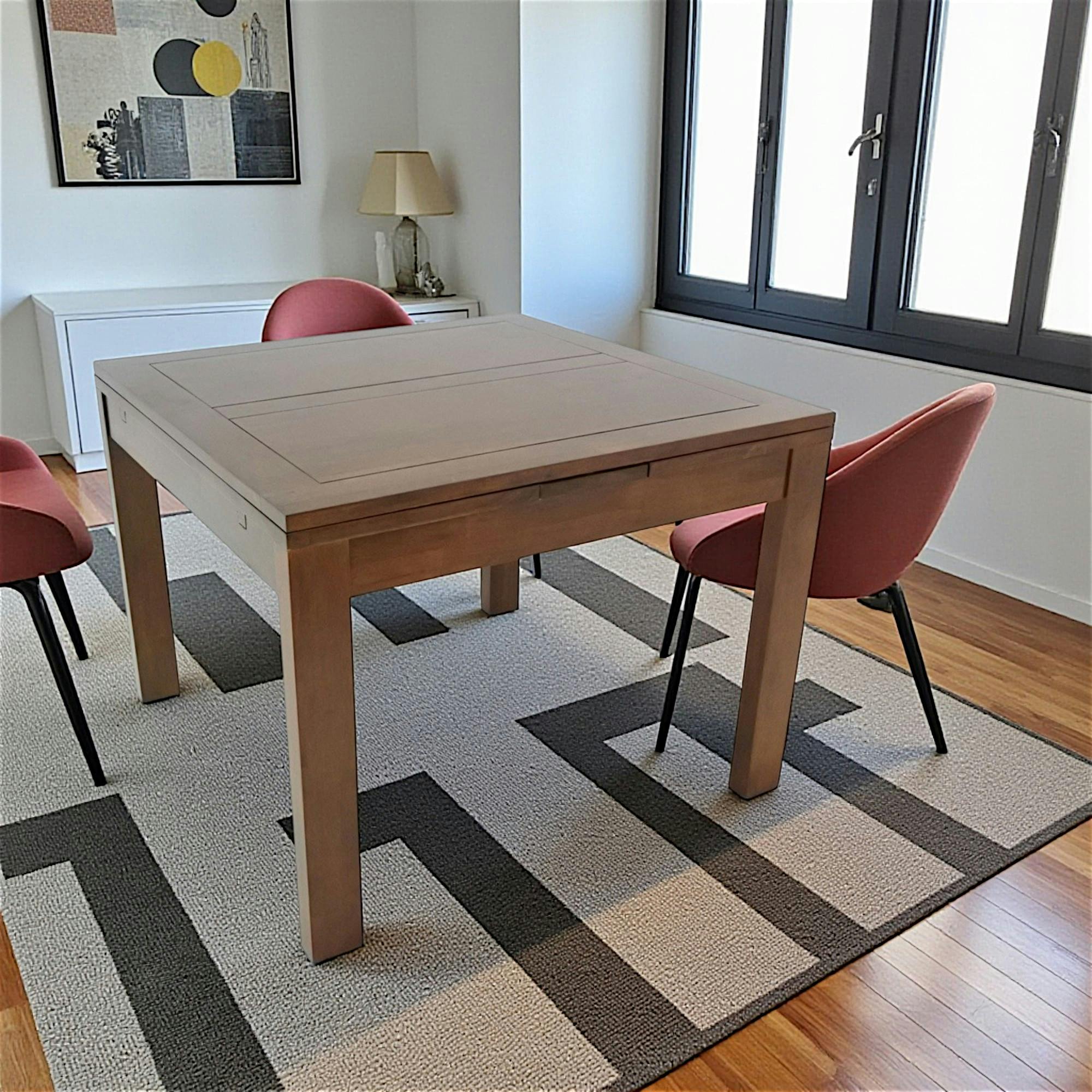 Table de repas Hévéa extensible 100/180x100x76cm OLGA