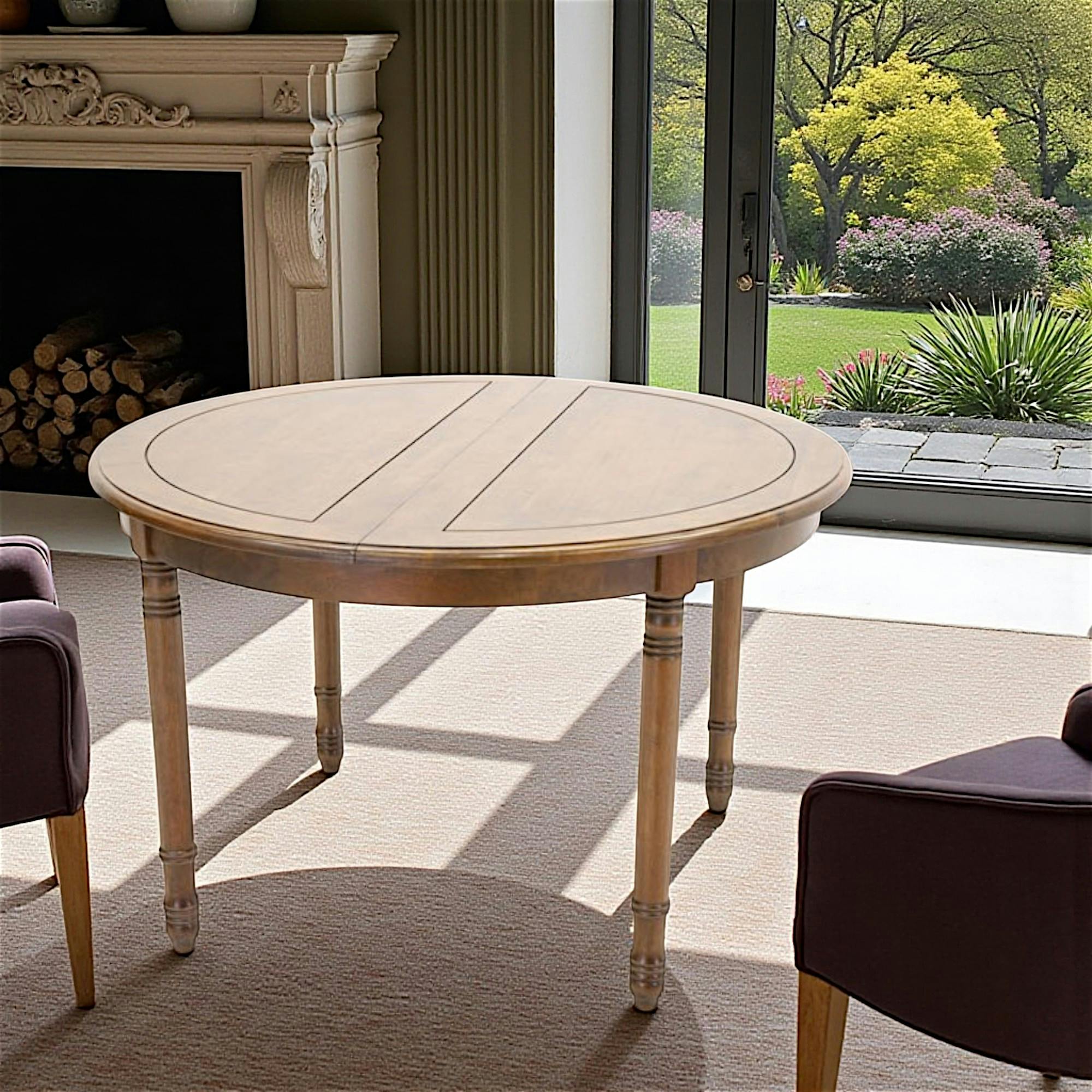 Table de repas Hévéa extensible D120x76cm /160x120x76cm TRADITION