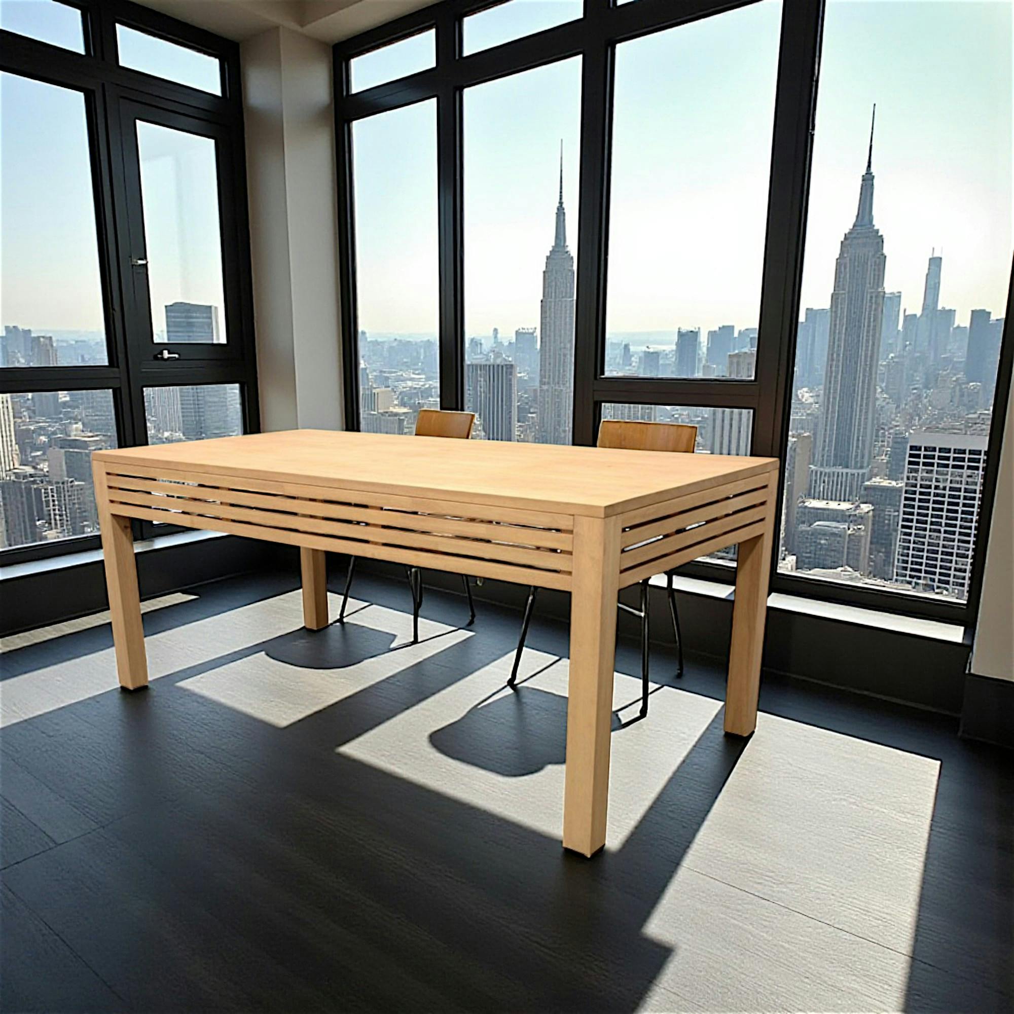 Table de Repas Hévéa façade Persienne 180x90x76cm NEW ORLEANS