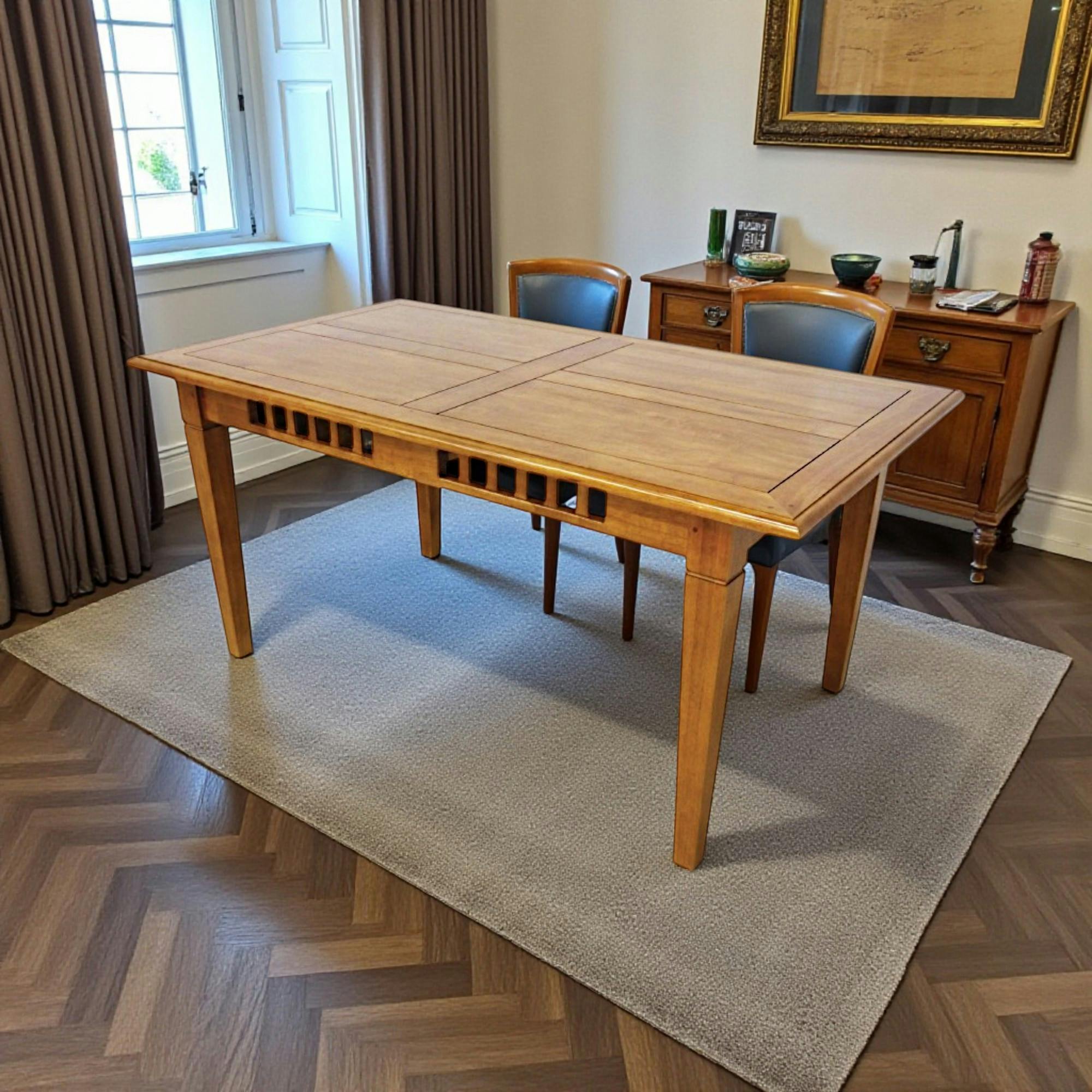 Table de repas Hévéa style Colonial, 1  tiroir, 160x90x76cm MAORI