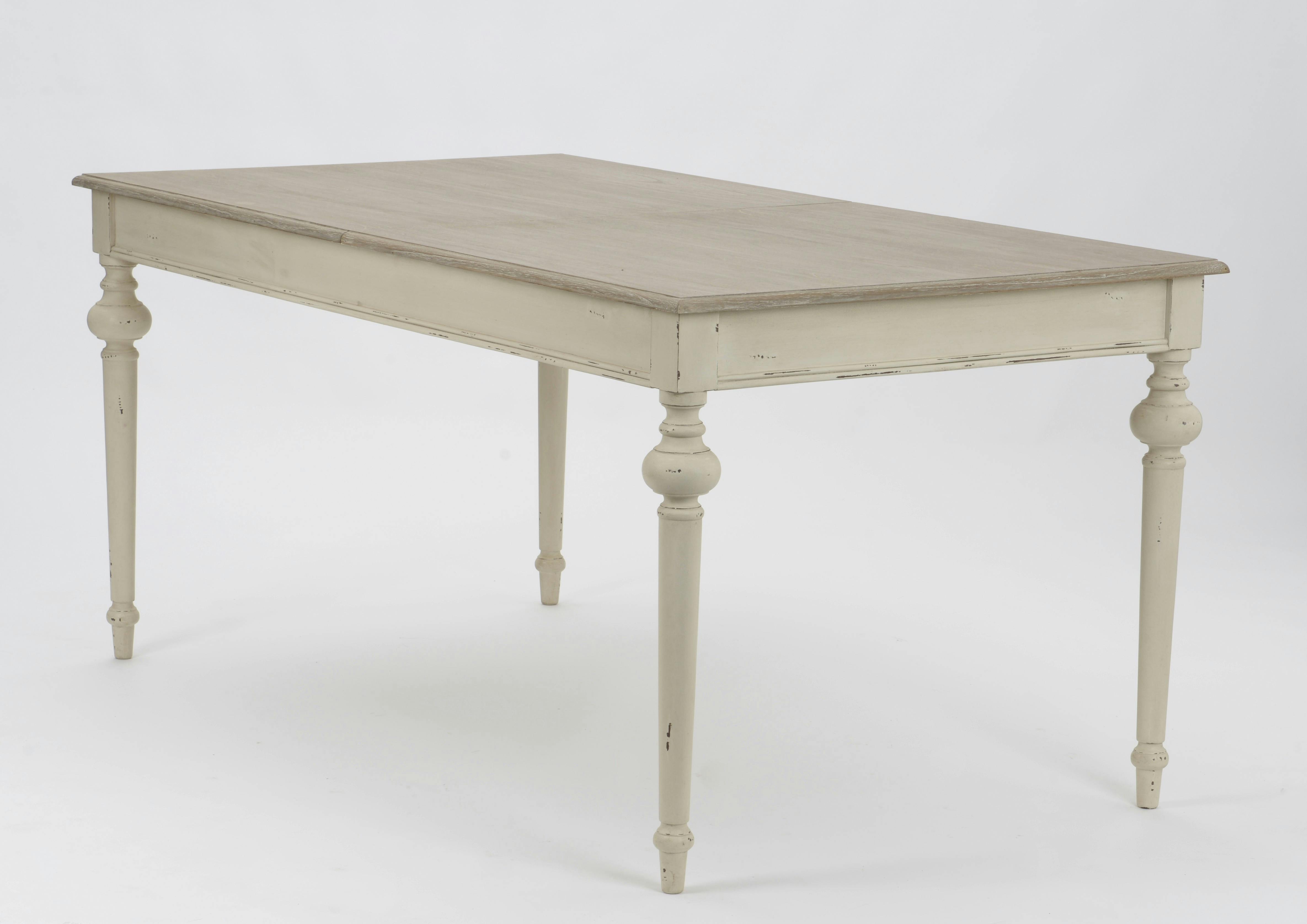 Table a manger extensible en bois blanc de style romantique