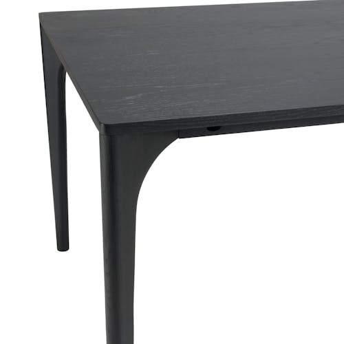 Table de repas moderne noire pieds chêne massif 220 cm PANAMA