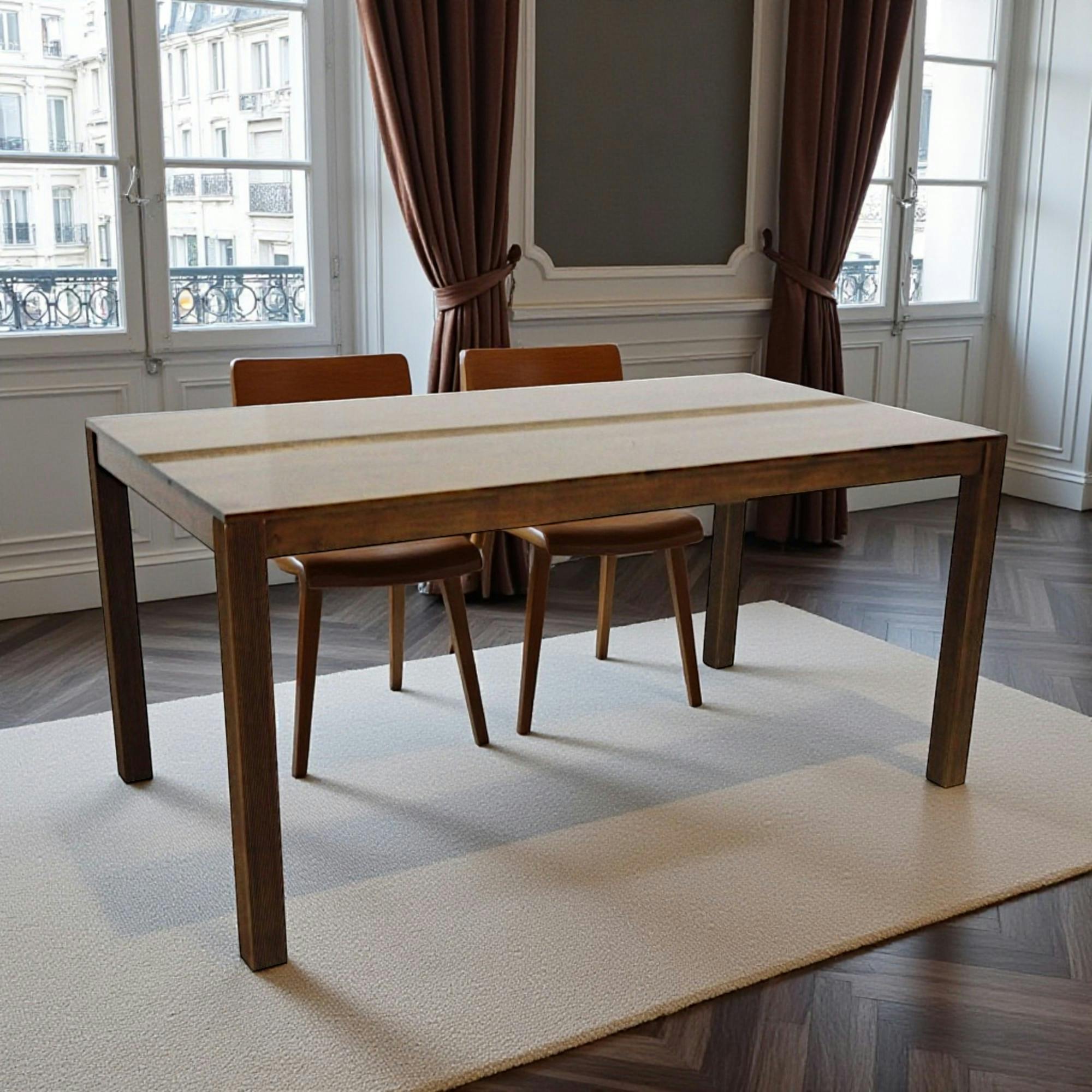 Table de repas rectangle Hévéa 160x85x76cm GALA