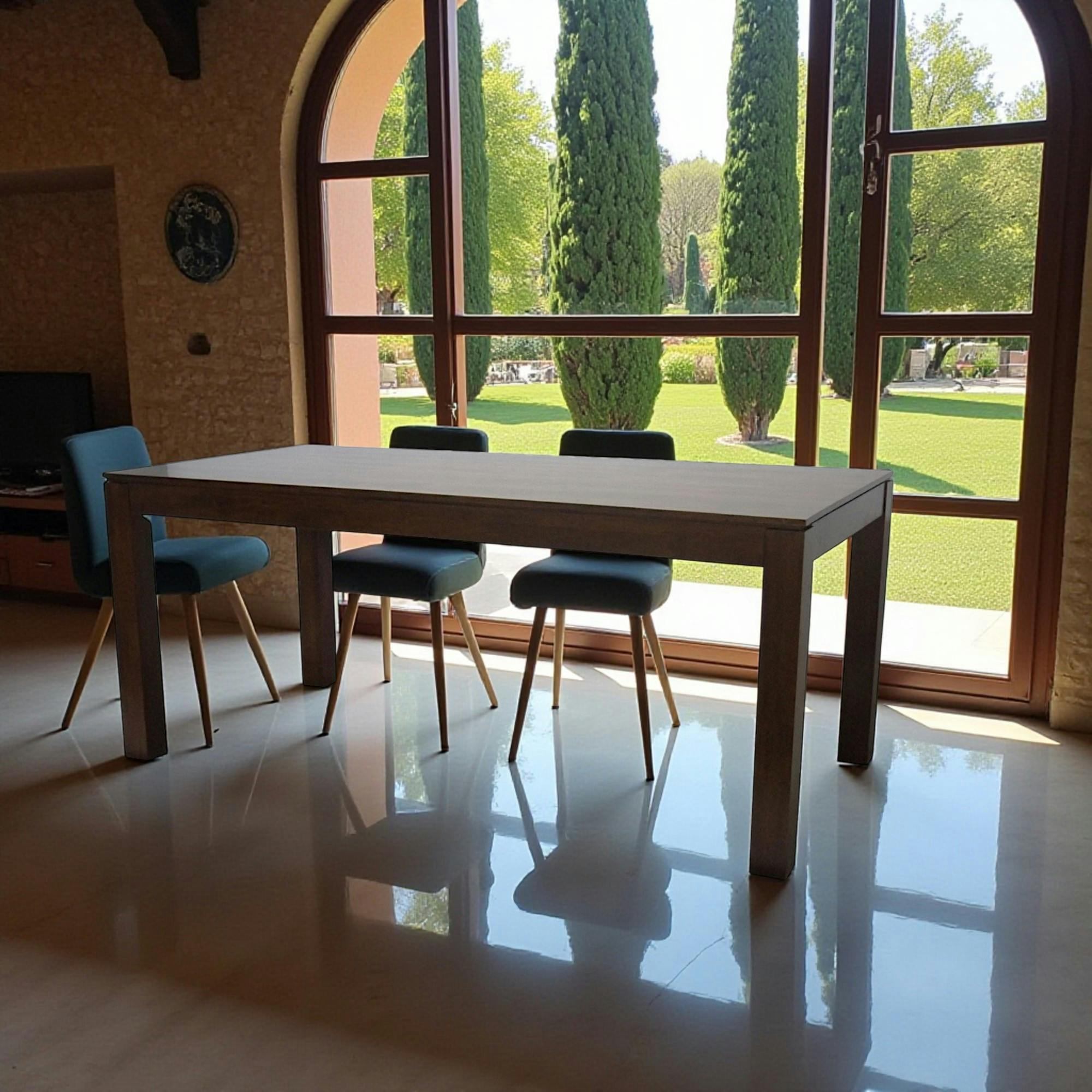 Table de repas rectangle Hévéa 180x90x76cm HELENA