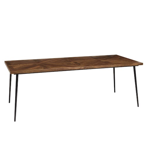 Table de repas rectangulaire bois recyclé marqueterie 220 cm KORKAI