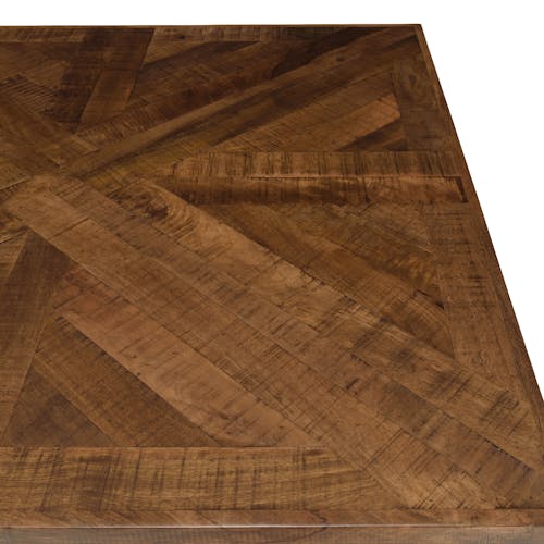 Table de repas rectangulaire bois recyclé marqueterie 220 cm KORKAI