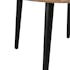 Table de repas rétro ronde en bois naturel et pieds noirs D120 H79cm