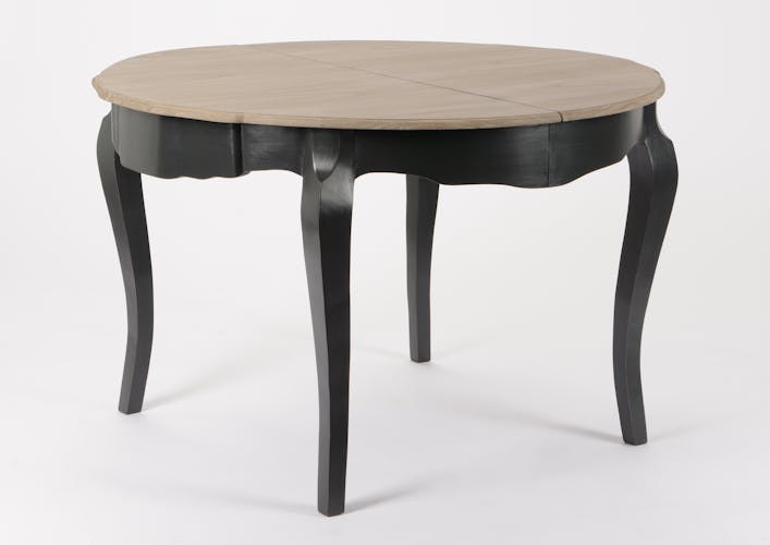 Table a manger ronde extensible en bois gris style romantique
