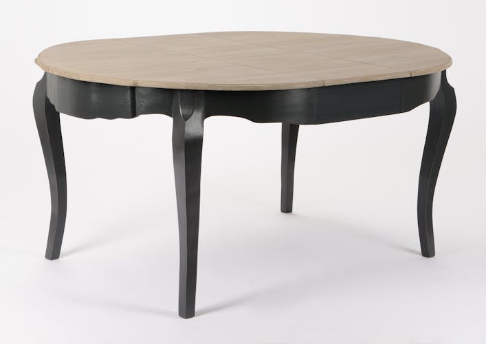 Table a manger ronde extensible en bois gris style romantique
