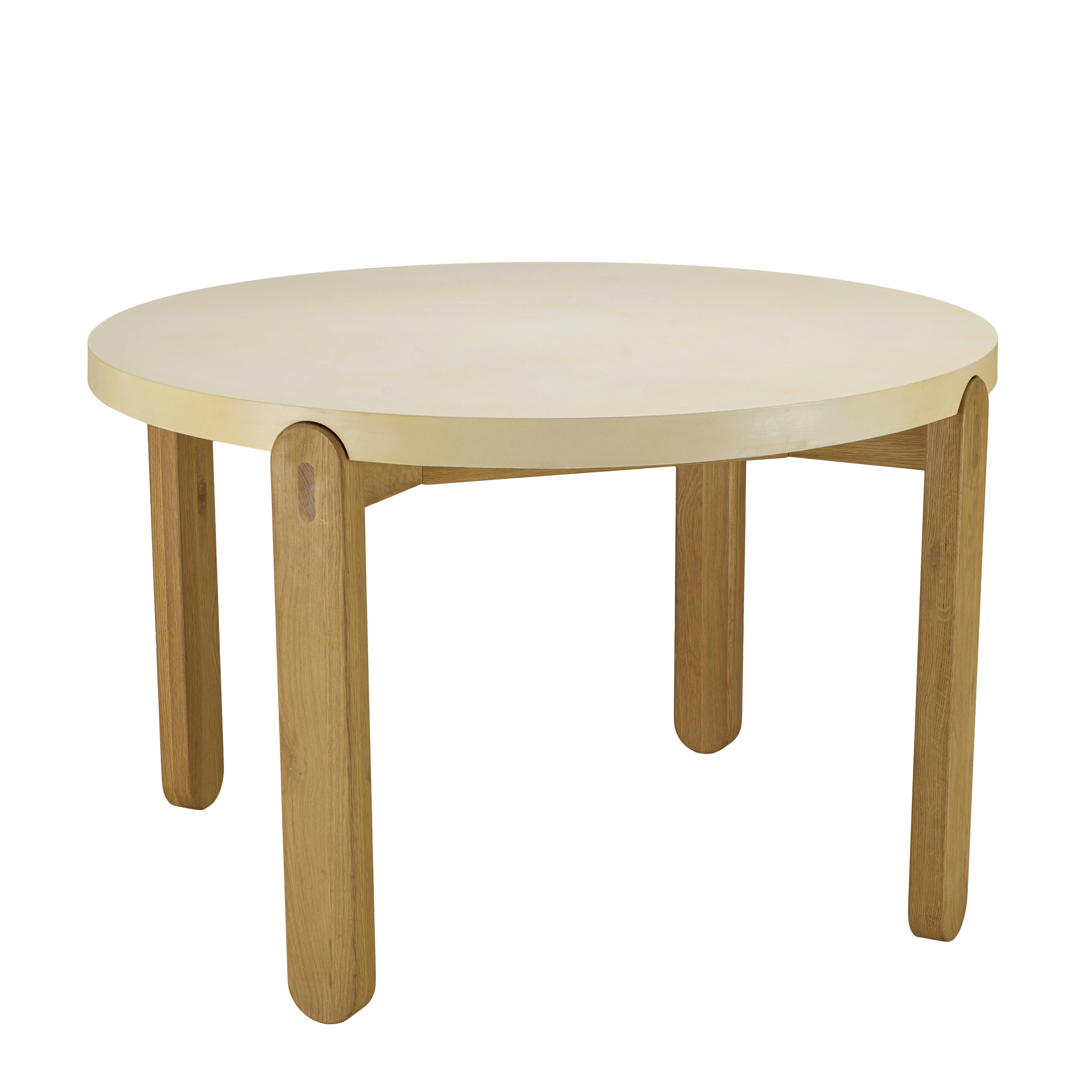 Table de repas ronde en béton beige 120 cm BRASILIA