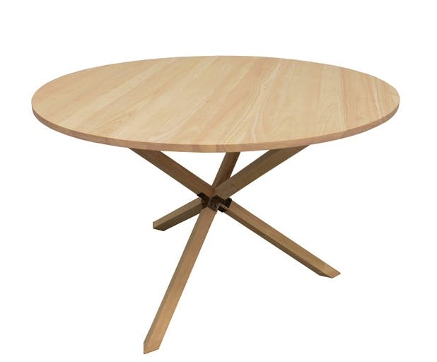 Table de Repas ronde Hévéa avec pieds en croix D120xH76cm BALTIC