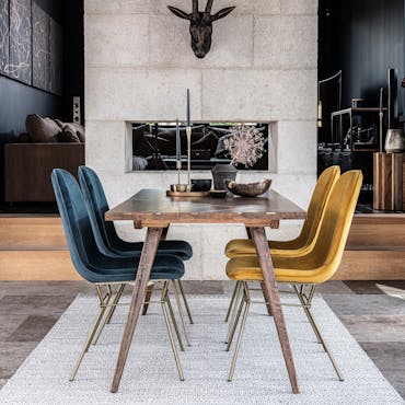 Table de salle à manger en bois et marqueterie 160 cm JAKARTA