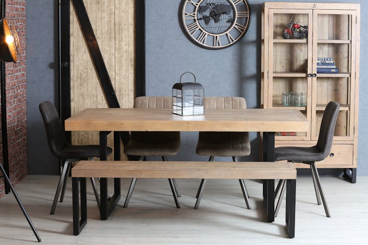 Table de salle à manger en bois recyclé 180 cm AUCKLAND