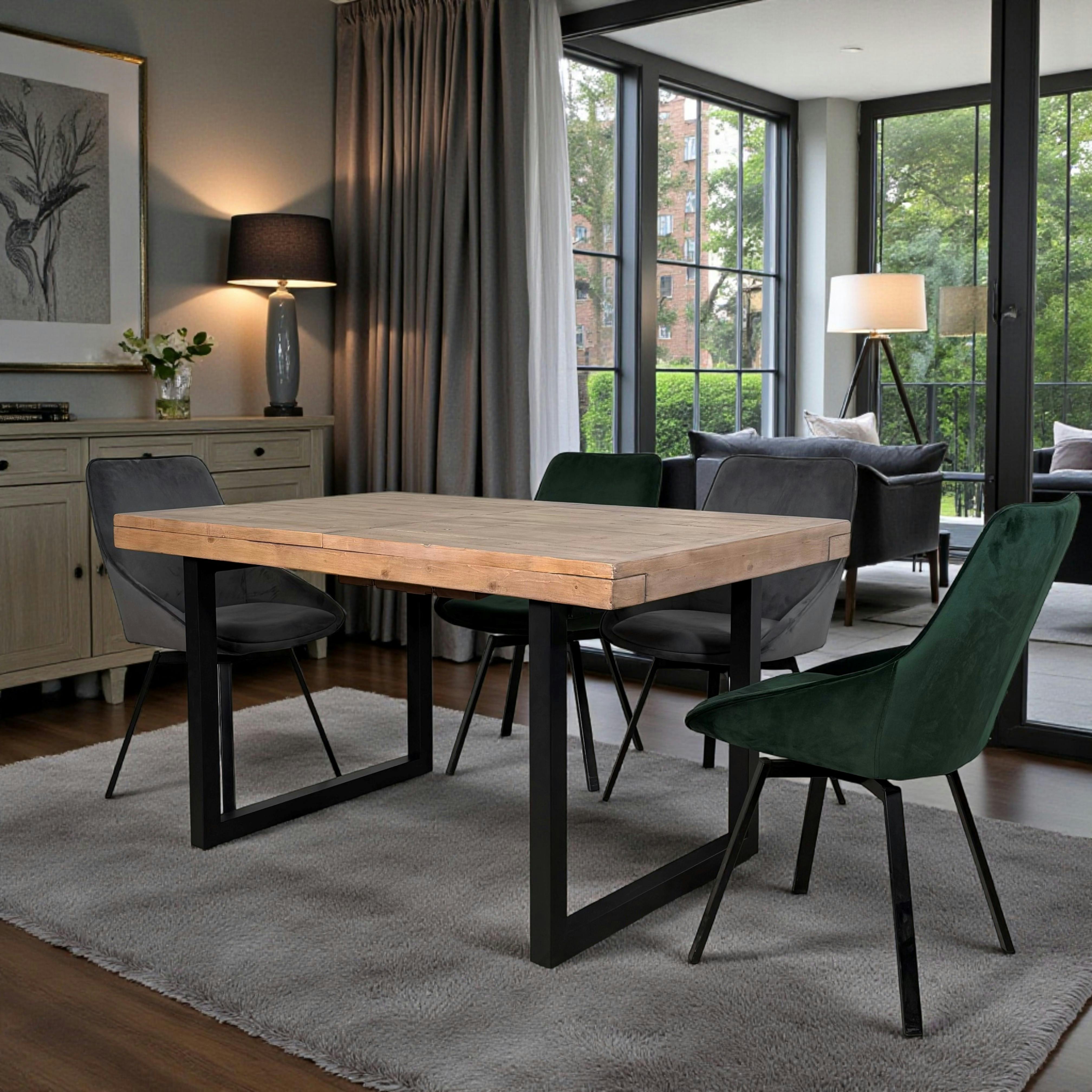 Table de salle à manger extensible en bois recyclé 140-180 cm AUCKLAND