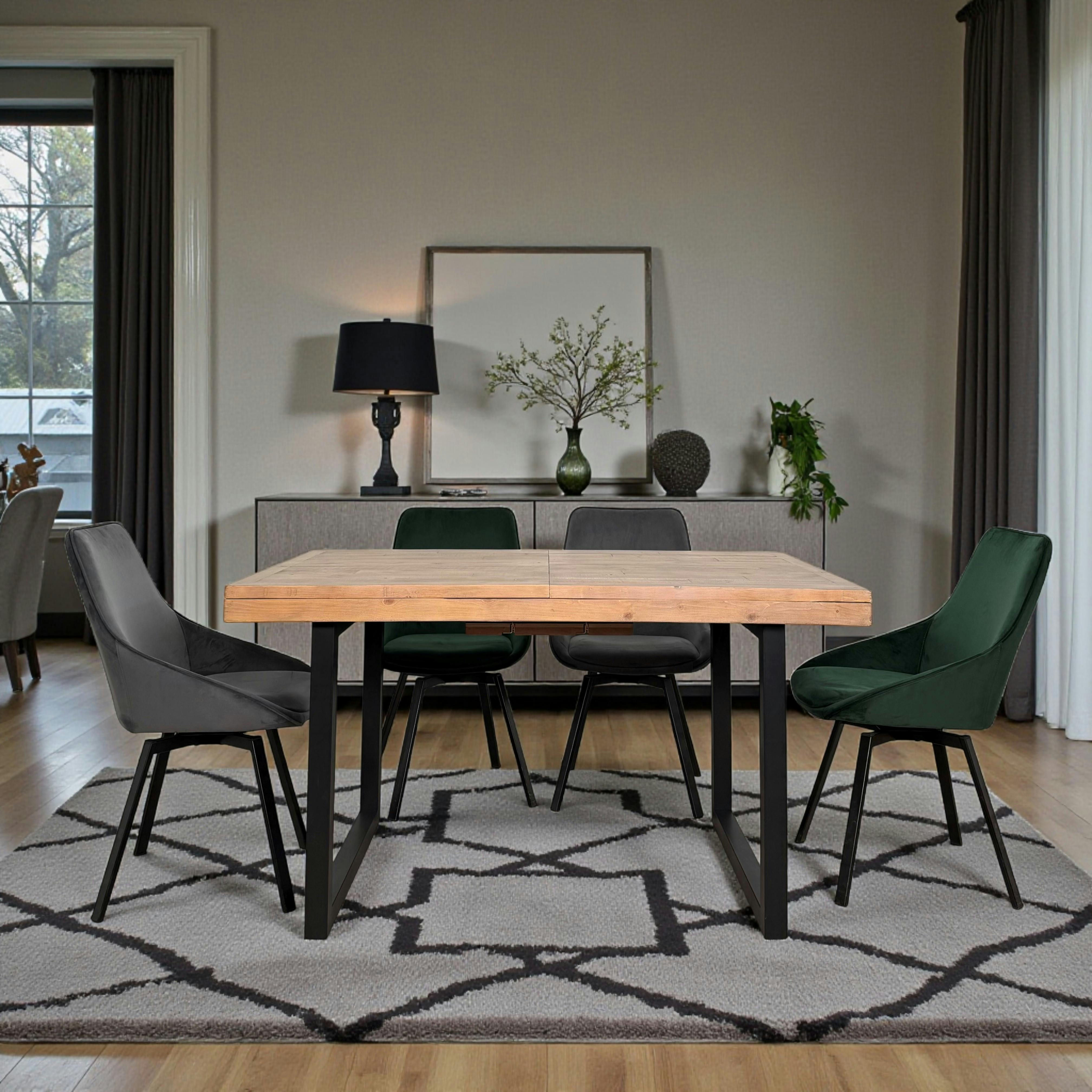 Table de salle à manger extensible en bois recyclé 140-180 cm AUCKLAND