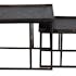 Tables basses gigognes carrees en metal vieilli de style industriel