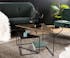 Tables basses gigognes triangulaires en metal dore et noir style contemporain