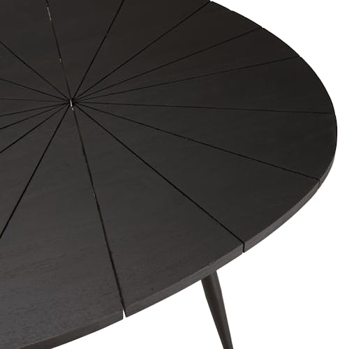Table de salon ovale manguier dessiné noir mat ZALA