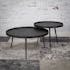 Tables basses gigognes rondes en metal vieilli de style industriel