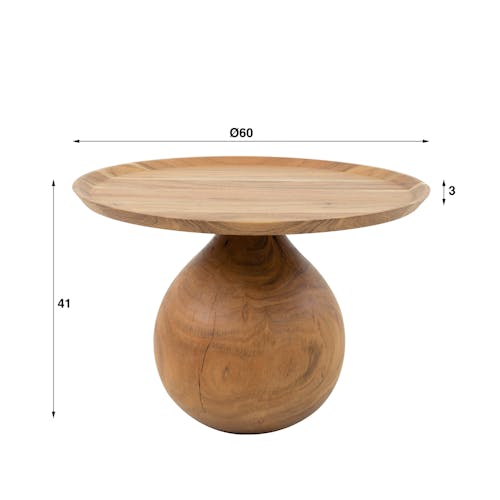 Table de salon ronde forme organique en bois d'acacia massif MELBOURNE