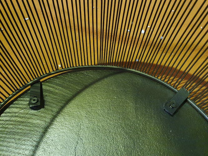 Table de salon ronde métal fil de fer fonte (2 pièces)