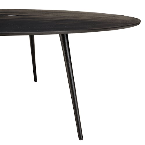 Table de salon ronde métal noir mat dessiné ZALA