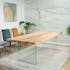 Table extensible en chêne blanc bords naturels et verre 240 cm PALERME
