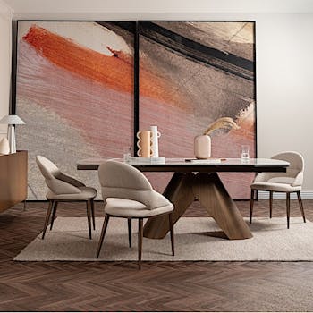 Table en céramique blanche 180-240 cm SEMPIONE