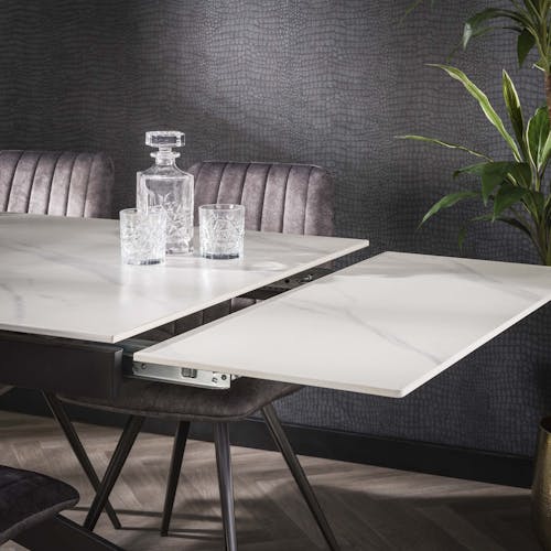 Table en céramique blanche extensible 180-260 cm GALWAY
