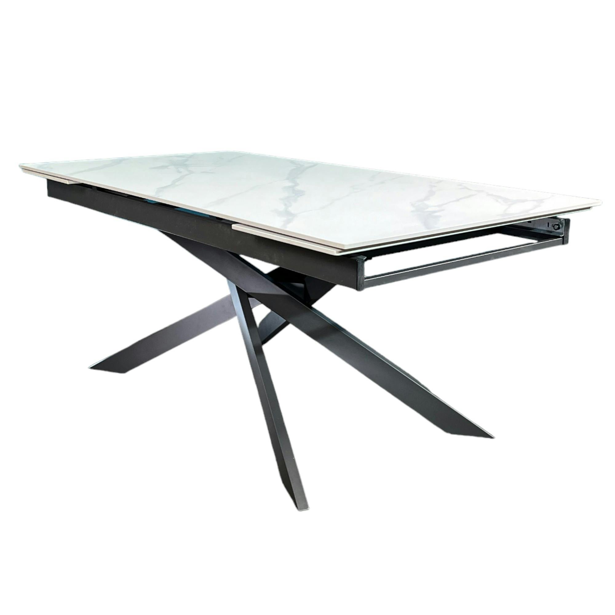 Table extensible BIANCA Chrome plateau Céramique main image 1