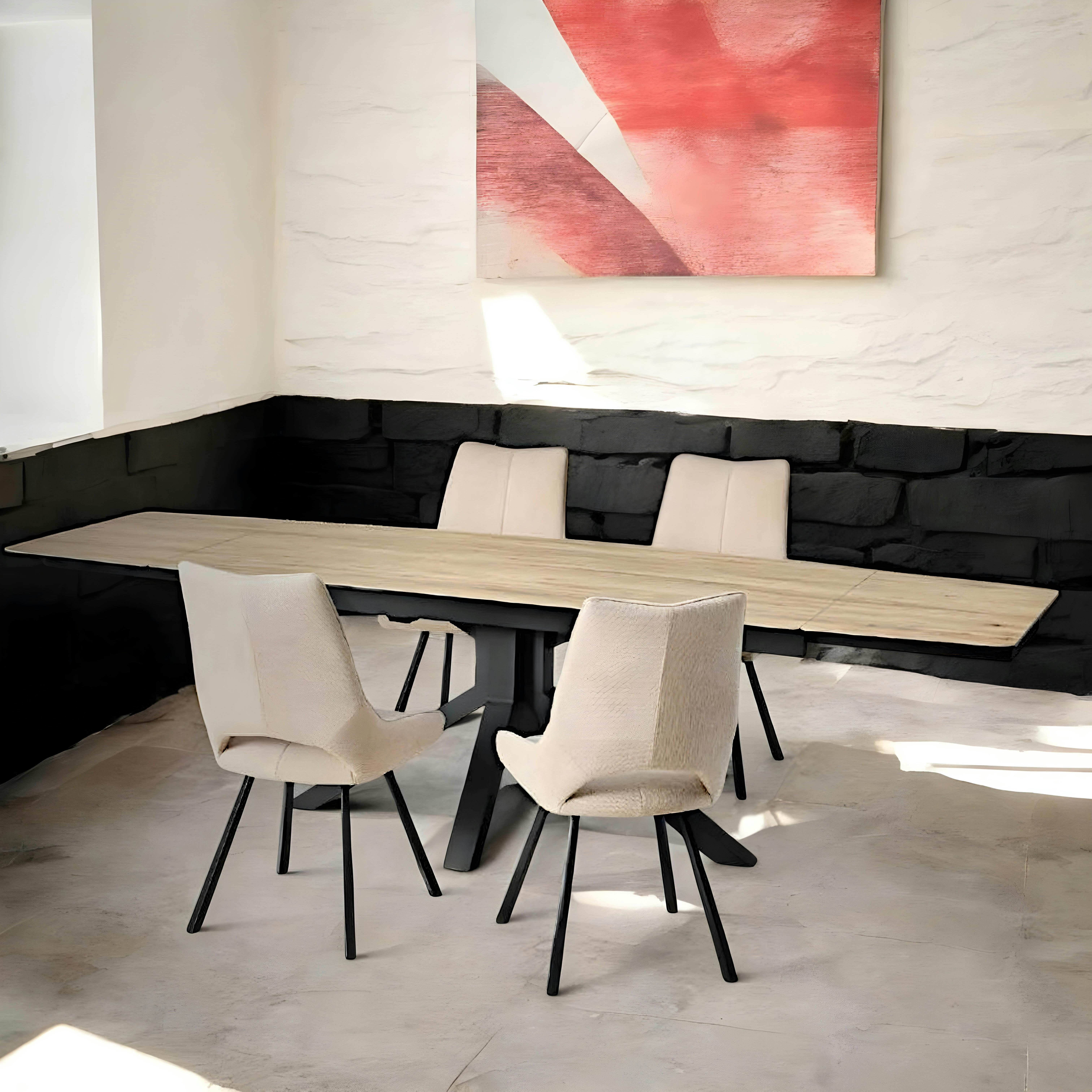 Table en céramique effet bois 180-280 cm LOMBARDIE