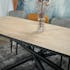 Table en céramique extensible aspect bois pied mikado 180-240 cm LOMBARDIE