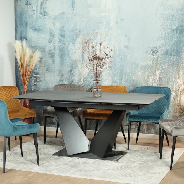 Table en céramique extensible avec pied central design 180-240