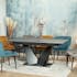 Table en céramique extensible avec pied central design 180-240 LOMBARDIE