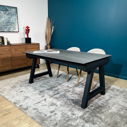 Table en céramique extensible effet ardoise 160-270 cm LOMBARDIE