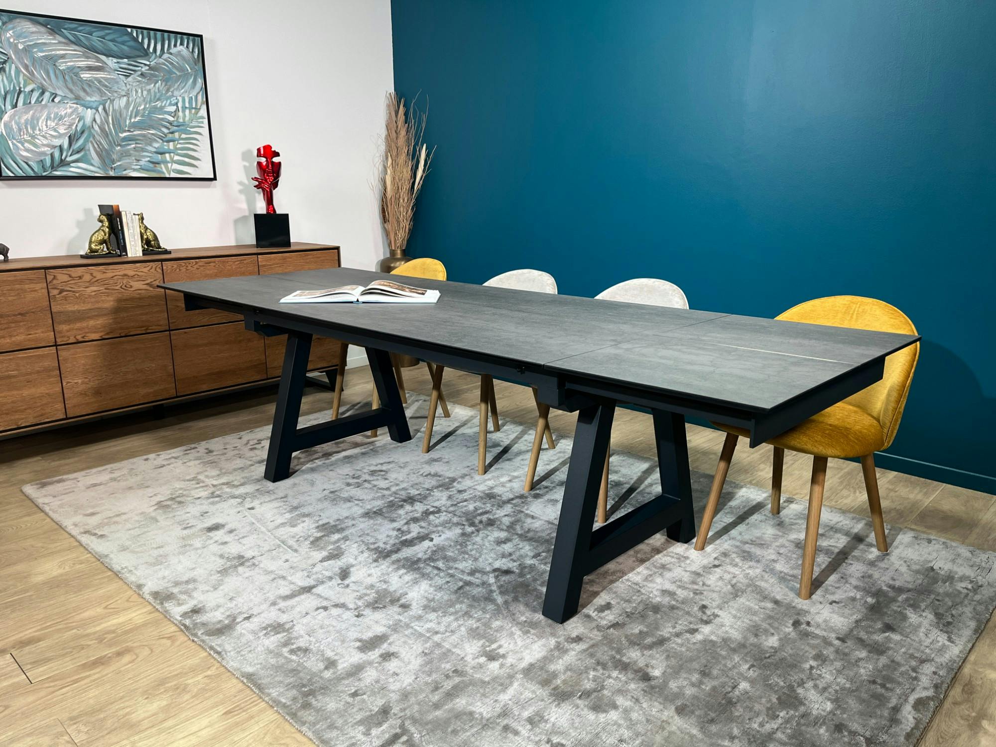 Table en céramique extensible effet ardoise 160-270 cm LOMBARDIE