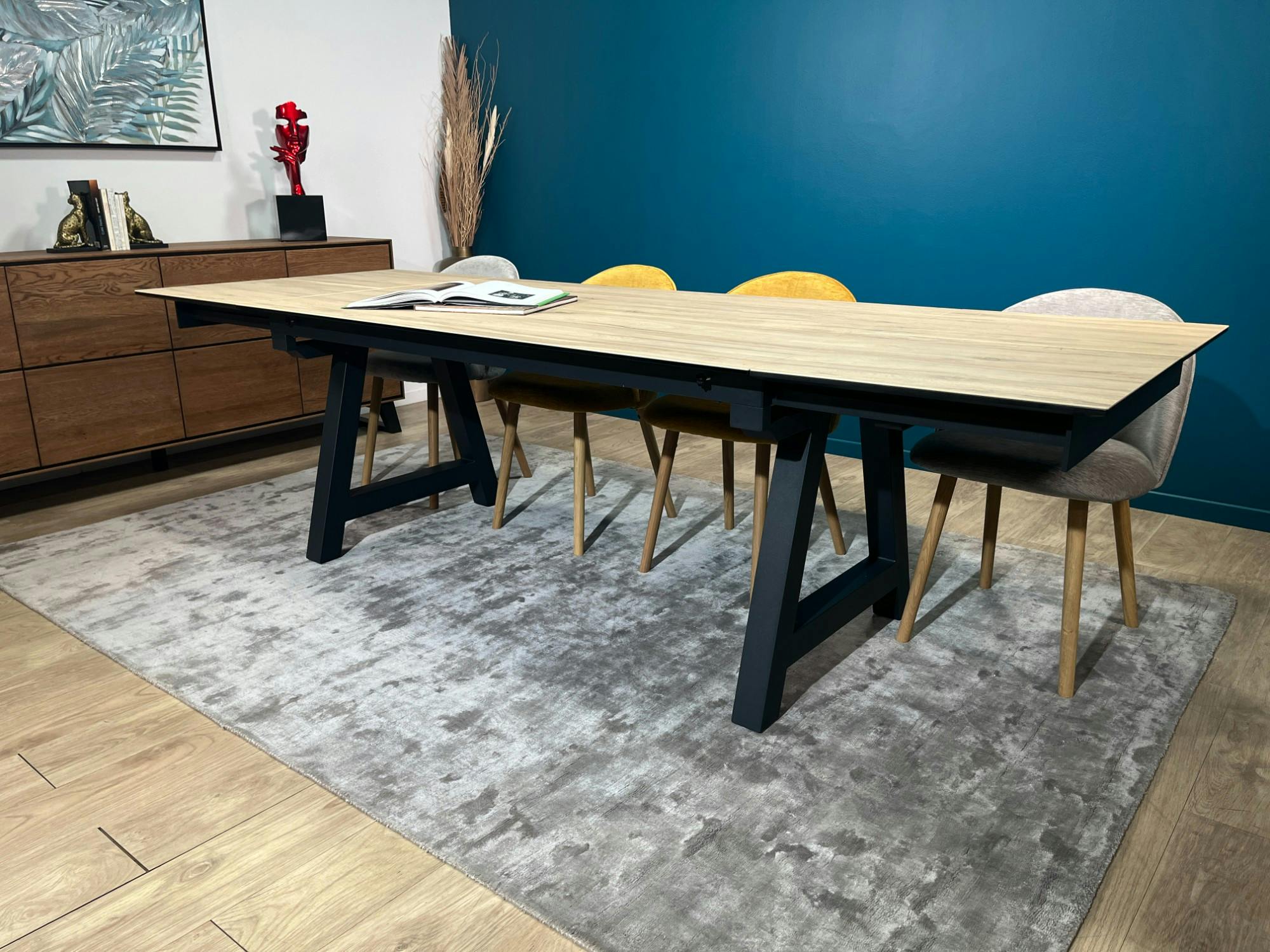 Table en céramique extensible effet bois 160-270 cm LOMBARDIE